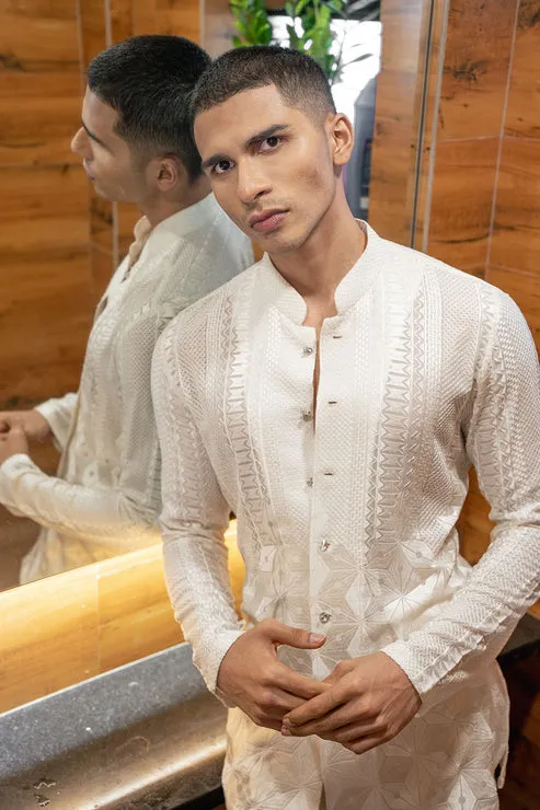 Textured Embroidered Shirt & Pant Set