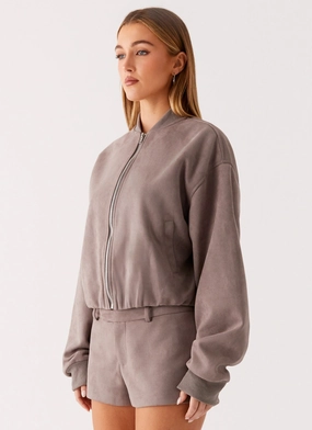 Thats Chill Bomber Jacket - Brown Thats Chill Bomber Jacket - Brown