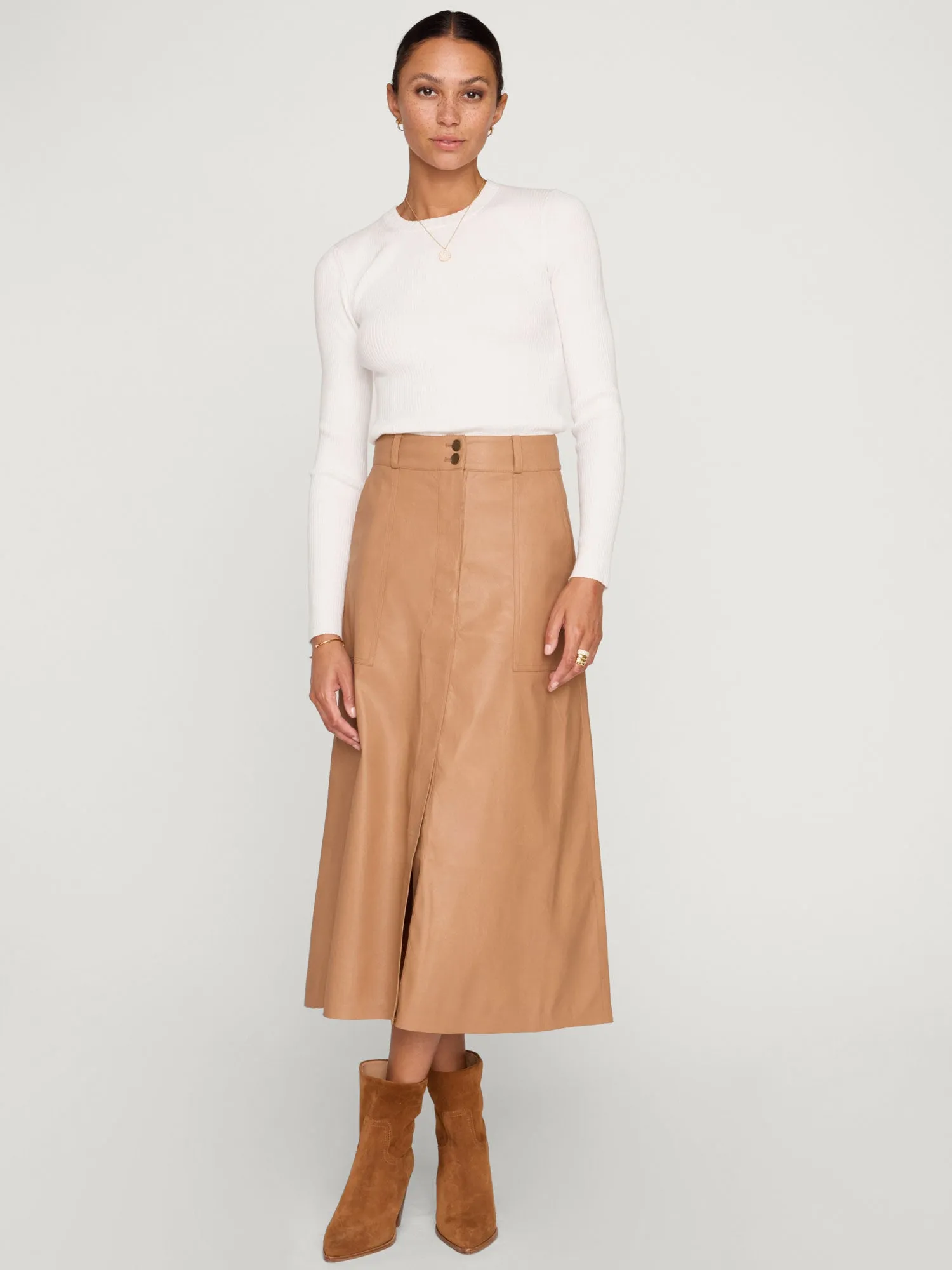 The Mica Vegan Leather Skirt