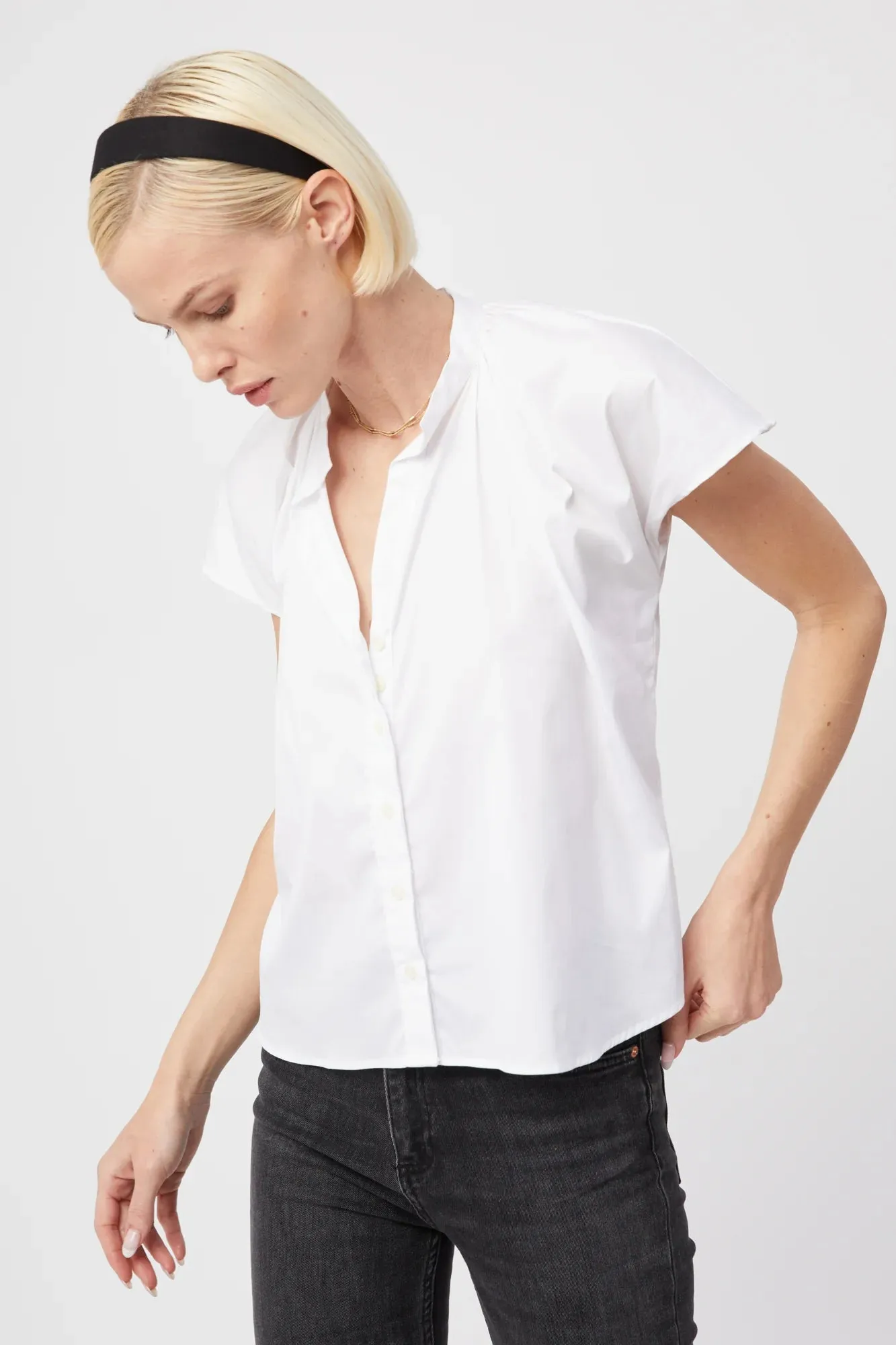 The Shirt The Flutter Shoulder Short Sleeve Shirt