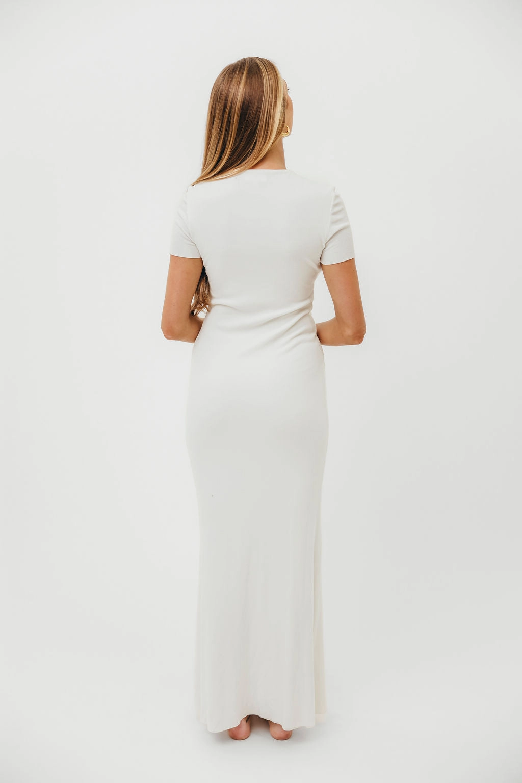 The Charlie Ribbed Maxi Dress in White - Bump Friendly *Final-Sale*