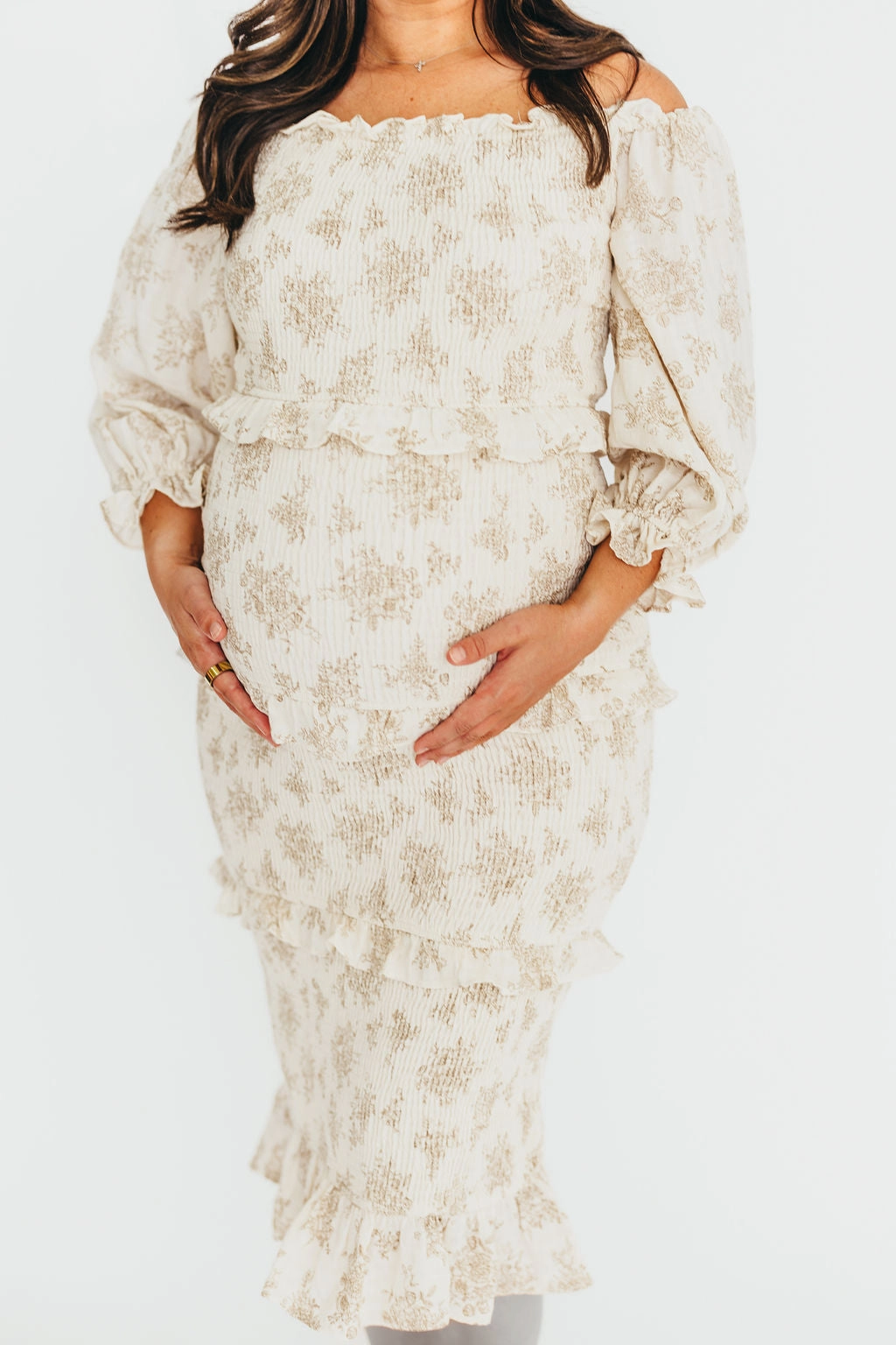 The Chloe Midi Dress in Brown - Bump Friendly *Final-Sale*