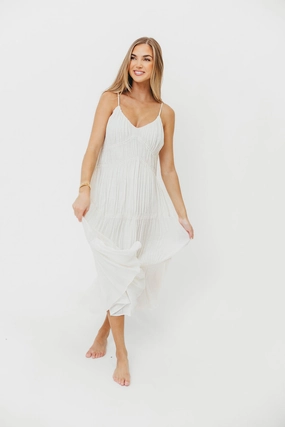 The Kendra Midi Dress in Cream *Final-Sale* The Kendra Midi Dress in Cream *Final-Sale*