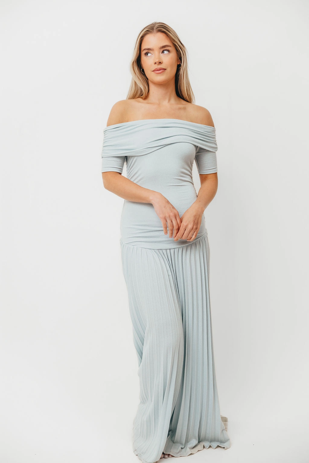 The Lennox Maxi Dress in Dusty Blue