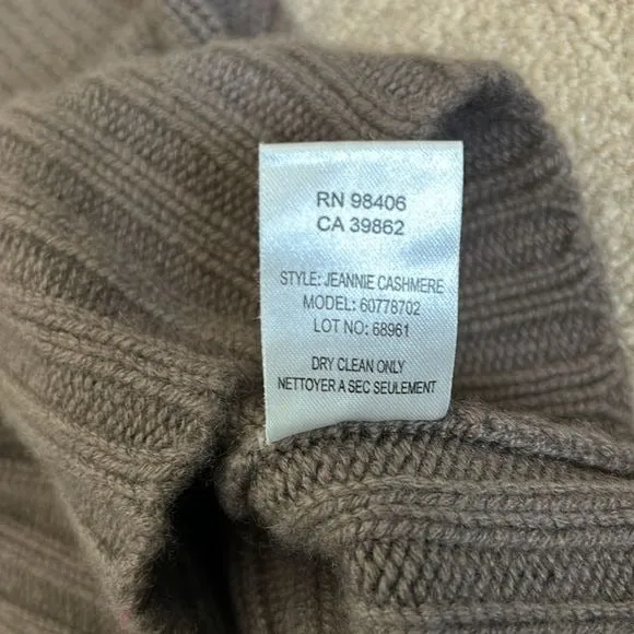 THEORY Brown Jeannie Cashmere Tunic Sweater Size S
