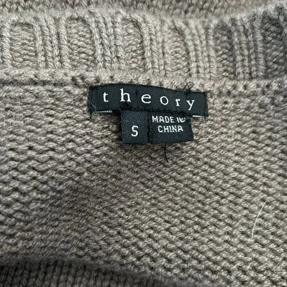 THEORY Brown Jeannie Cashmere Tunic Sweater Size S