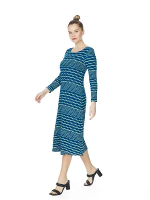 Tianello "Bent Stripe" Knit Jacquard "Ballet" Dress