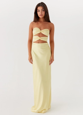 Tianna Strapless Maxi Dress - Yellow Tianna Strapless Maxi Dress - Yellow