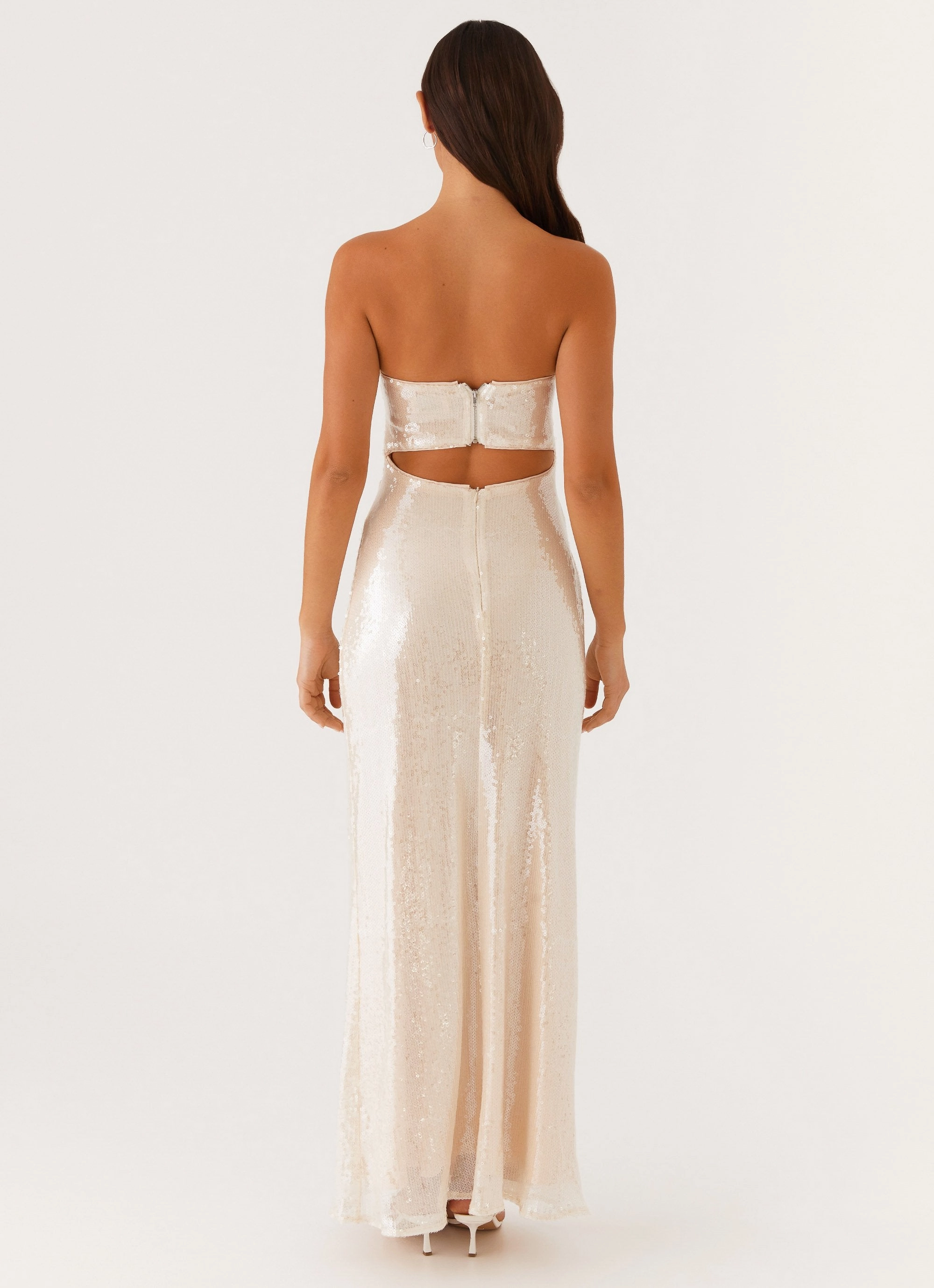 Tianna Strapless Sequin Maxi Dress - Ivory