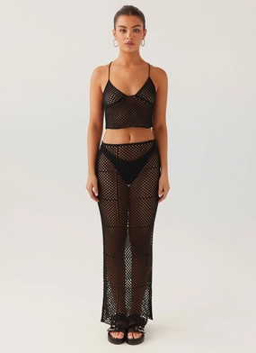 Tidal Dream Crochet Cami Top - Black Tidal Dream Crochet Cami Top - Black