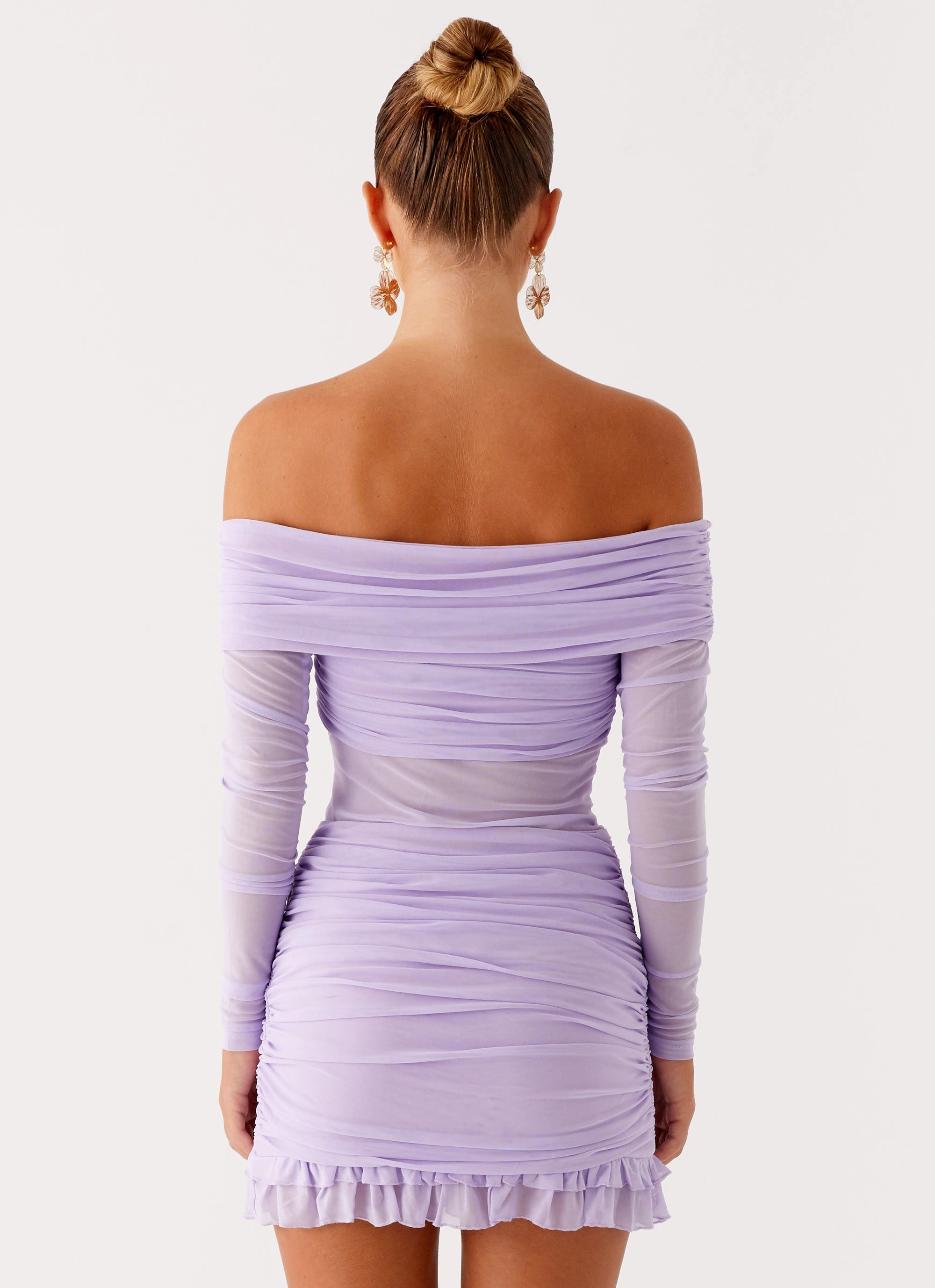 Tiff Long Sleeve Mini Dress - Lilac