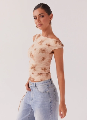 Til Sunrise Off The Shoulder Top - Taupe Smoke Til Sunrise Off The Shoulder Top - Taupe Smoke