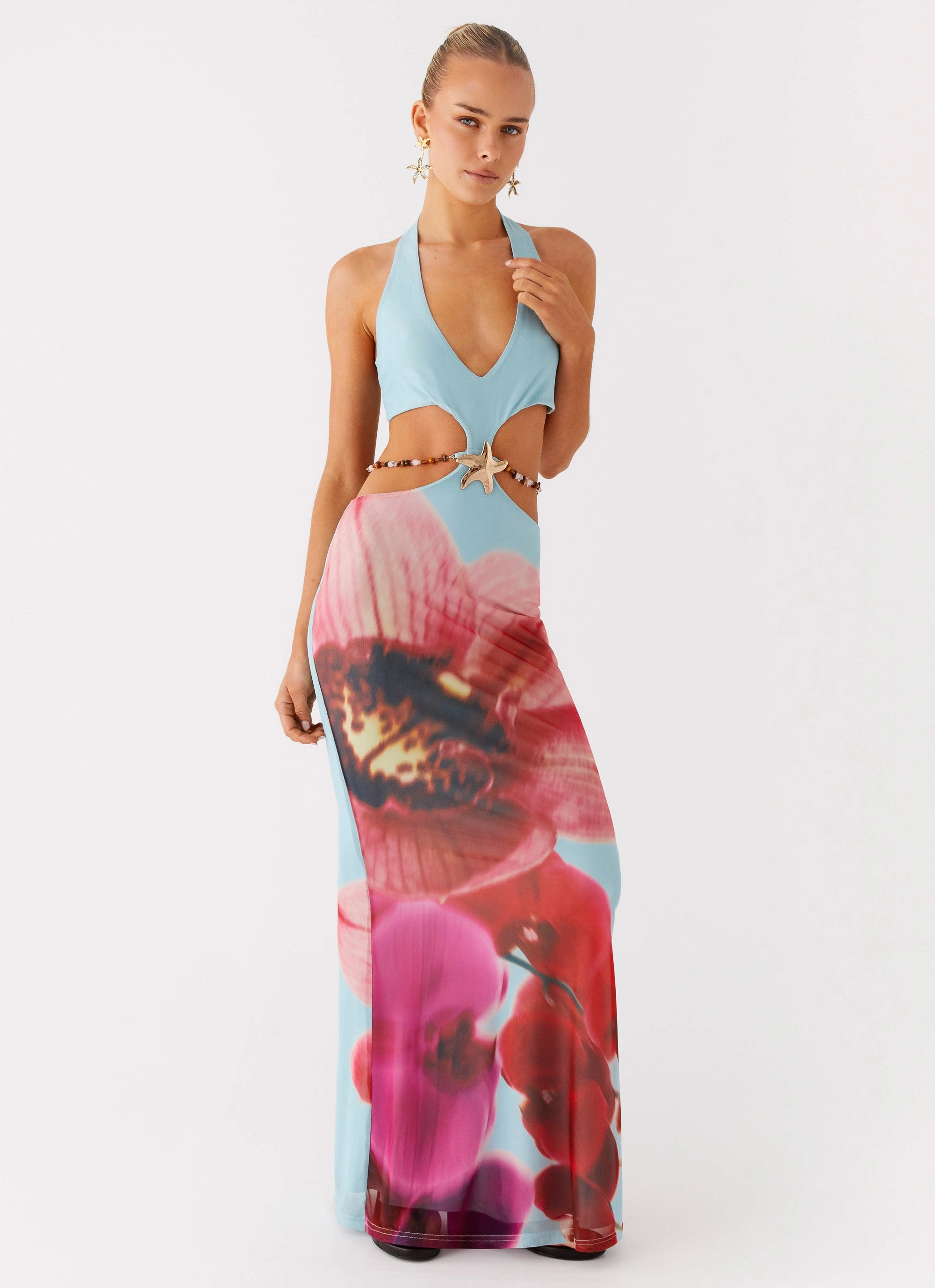 Time To Dance Maxi Dress - Turquoise Bloom