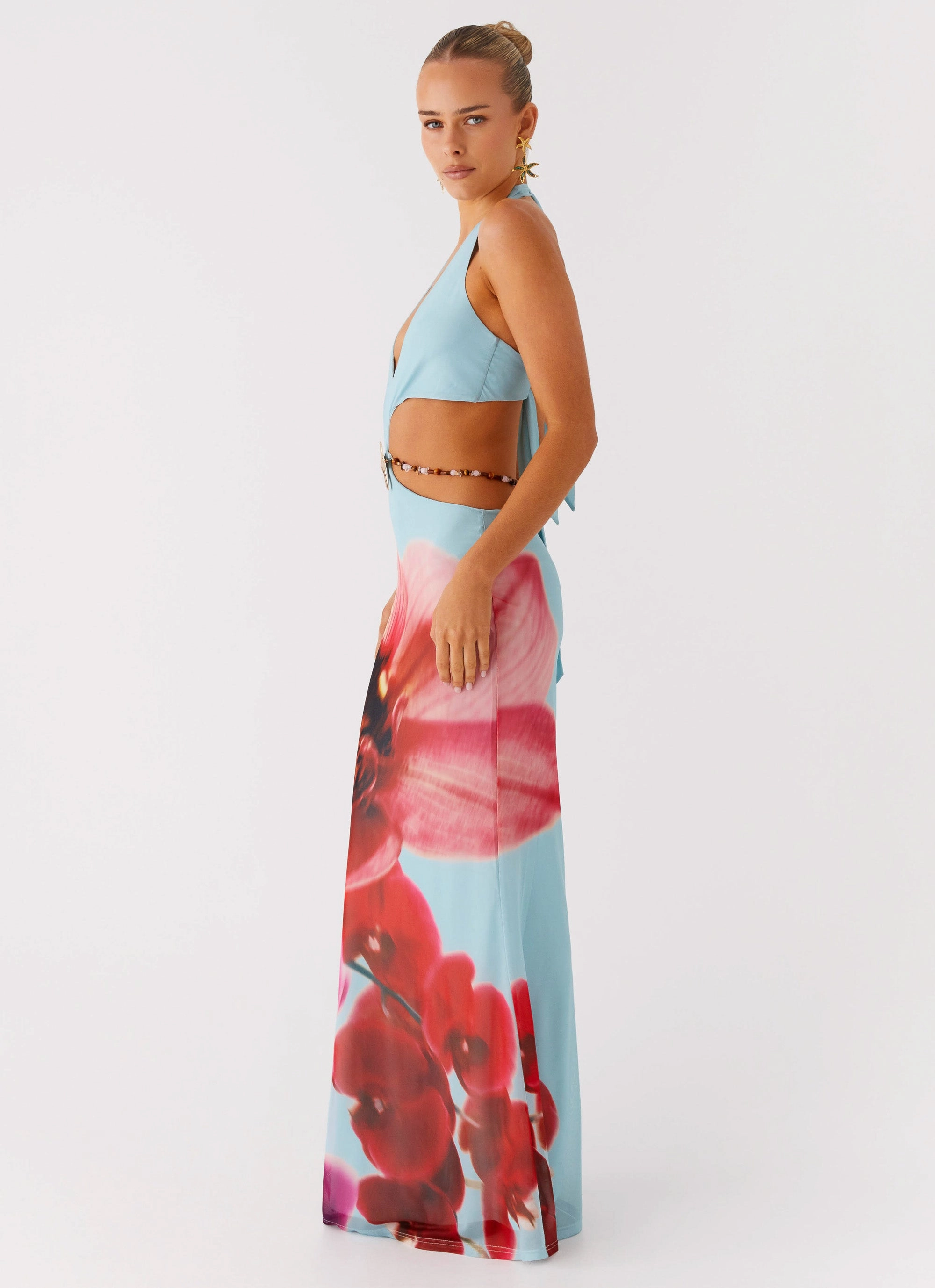 Time To Dance Maxi Dress - Turquoise Bloom