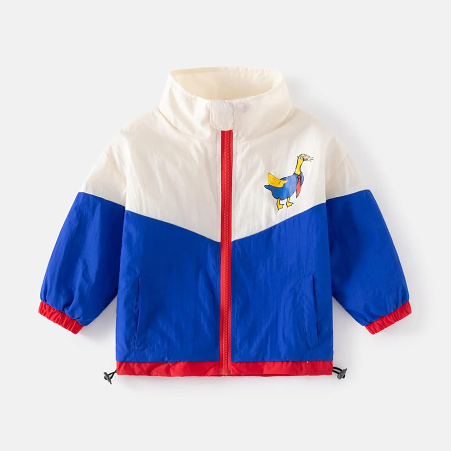 Toddler Baby Boys Windbreaker Color blocking Hooded Jacket Lightweight Rain Jacket Raincoat Spring&Fall Jacket