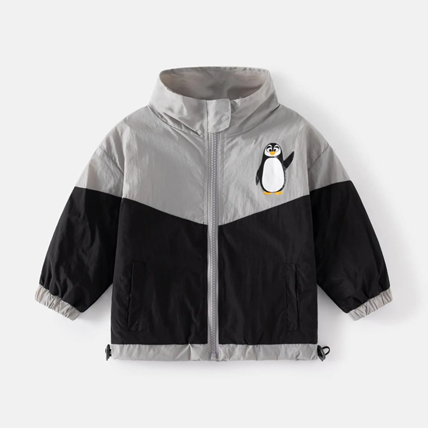 Toddler Baby Boys Windbreaker Color blocking Hooded Jacket Lightweight Rain Jacket Raincoat Spring&Fall Jacket