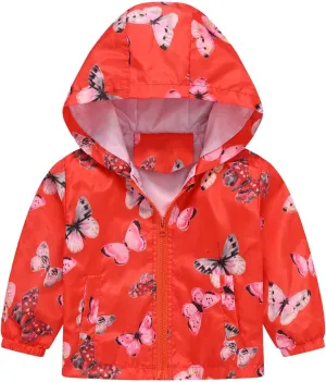 Toddler Baby Dinosaur Rain Jacket Boys Girls Hooded Jacket Cartoon Lightweight Windbreaker Raincoat Outwear