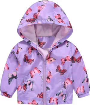 Toddler Baby Dinosaur Rain Jacket Boys Girls Hooded Jacket Cartoon Lightweight Windbreaker Raincoat Outwear