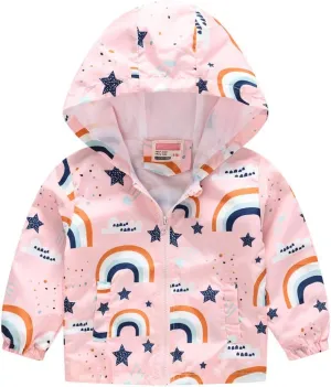 Toddler Baby Zipper Autumn Boys Print Coat Hooded WindproofJacket Kids Boys Coat&jacket Toddler Winter Fun Boys Coat