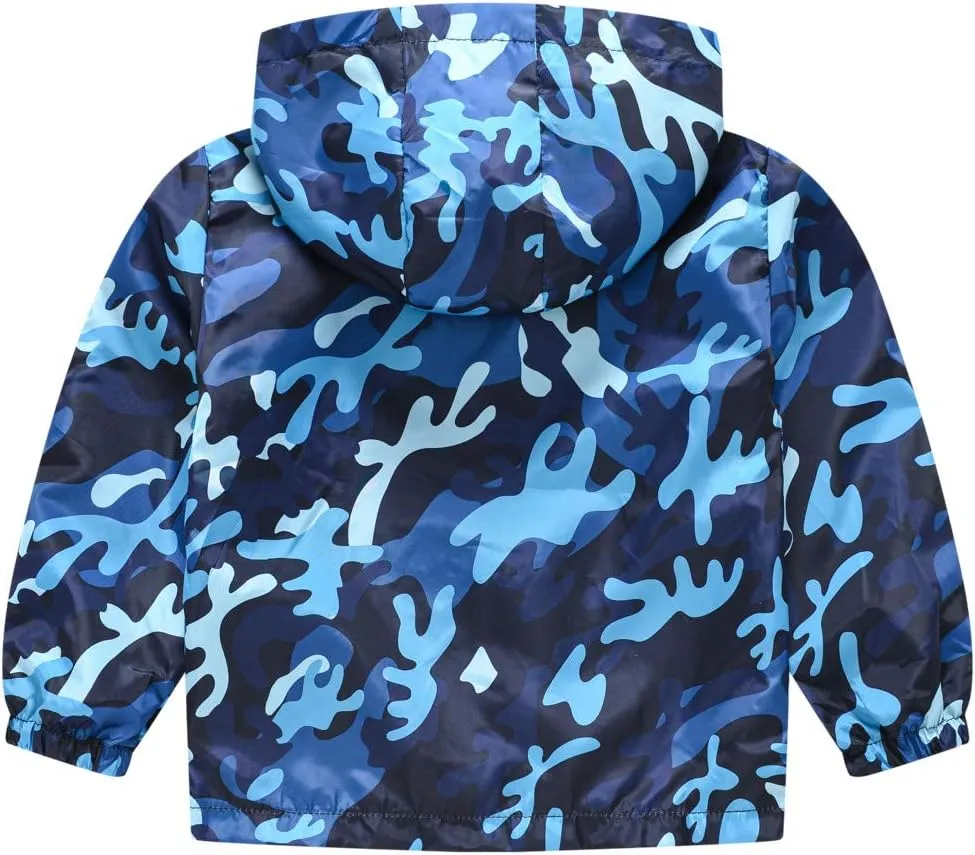 Toddler Baby Zipper Autumn Boys Print Coat Hooded WindproofJacket Kids Boys Coat&jacket Toddler Winter Fun Boys Coat