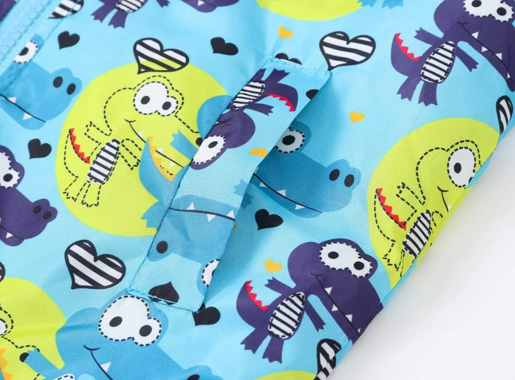 Toddler Baby Zipper Autumn Boys Print Coat Hooded WindproofJacket Kids Boys Coat&jacket Toddler Winter Fun Boys Coat