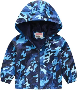 Toddler Baby Zipper Autumn Boys Print Coat Hooded WindproofJacket Kids Boys Coat&jacket Toddler Winter Fun Boys Coat