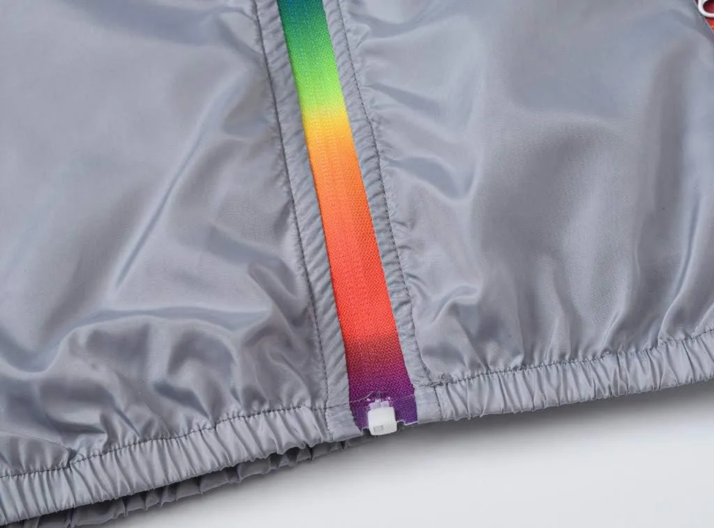 Toddler Kids Summer Jackets Rainbow Hooded Outerwear Zipper Coats Weather Jacket for Girls Star Brand