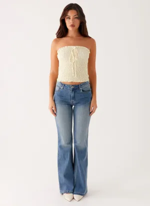 Tomi Bootleg Denim Jeans - Vintage Blue Tomi Bootleg Denim Jeans - Vintage Blue