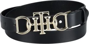 Tommy Hilfiger Women's TH Horsebit Statement Buckle Skinny Fashion Leather Belt for Jeans, Trousers and Dresses