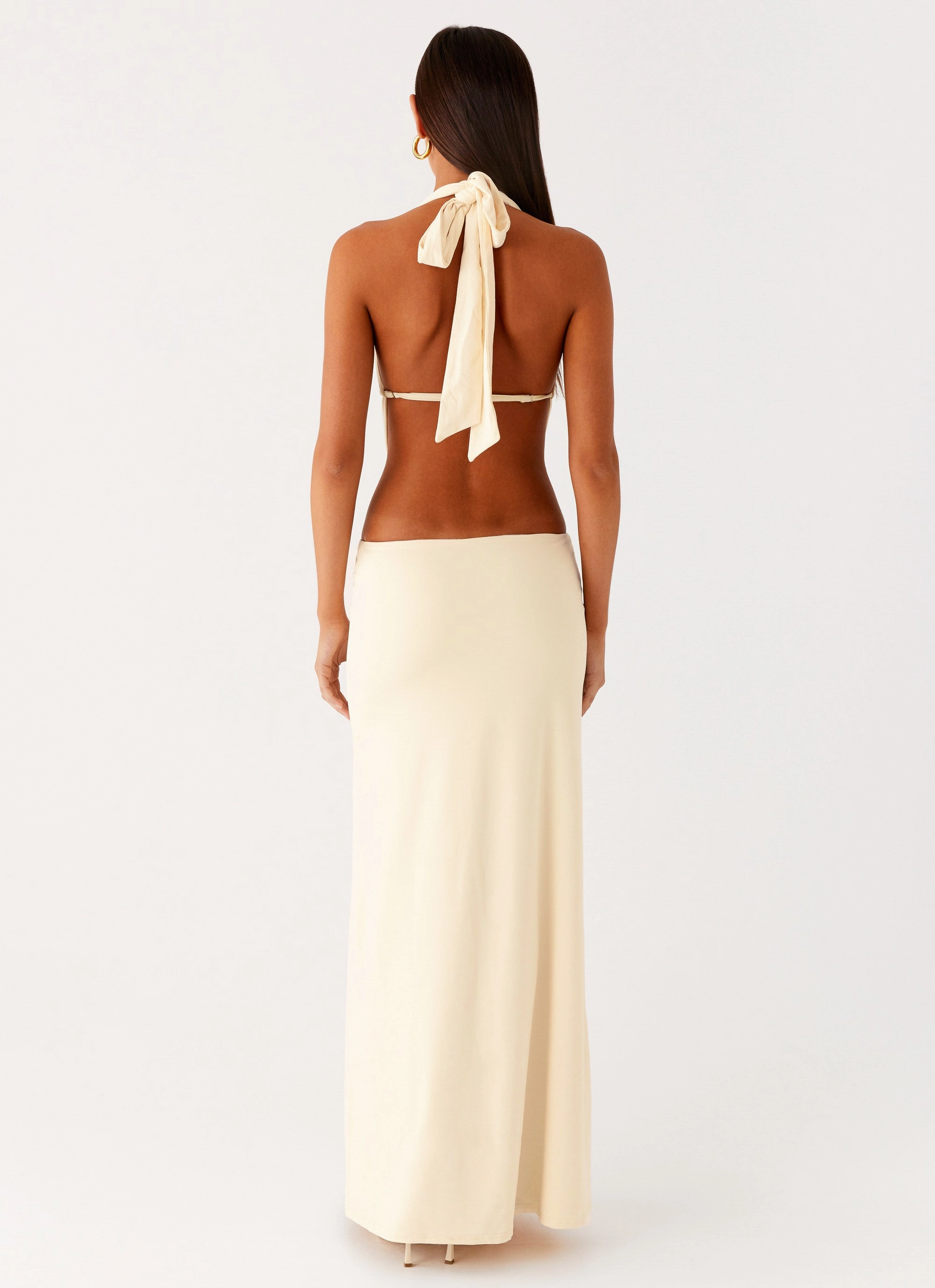 Torina Halter Maxi Dress - Lemon