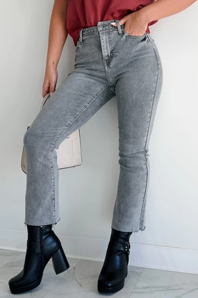 Tracie High Rise Crop Flare Cello Jeans (Grey) Tracie High Rise Crop Flare Cello Jeans (Grey)
