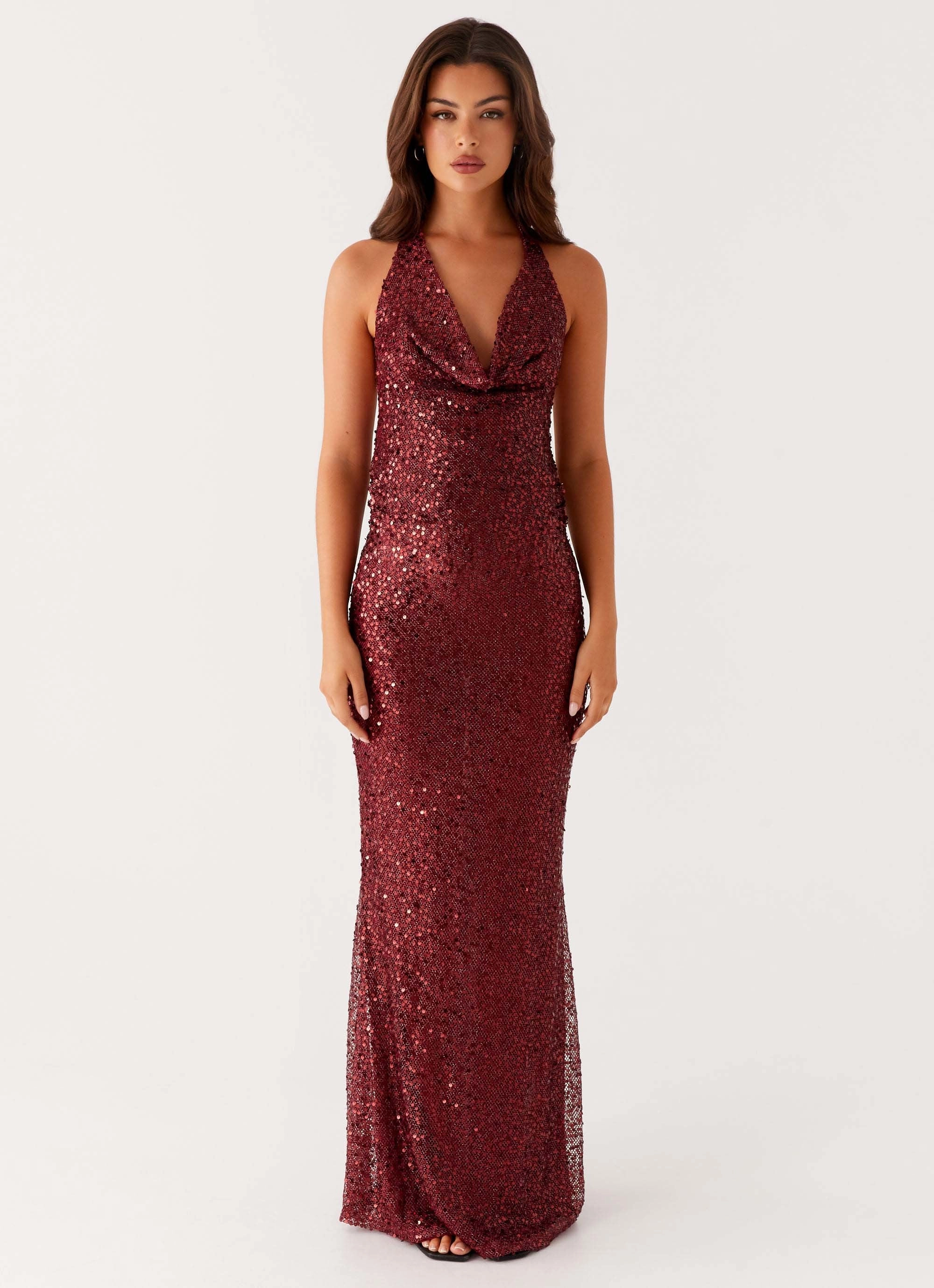 Treasured Sequin Maxi Dress - Fuchsia