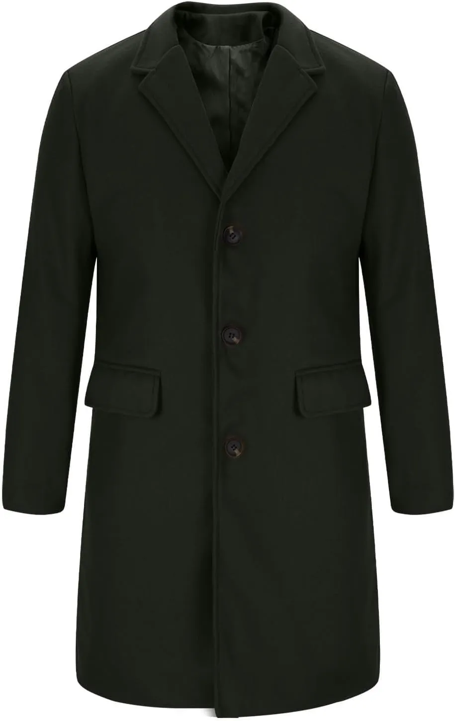 Trench Coats for Men Winter Jackets Wool Blend Peacoats Trendy Trench Lapel Overcoat Single Breasted Jacket Long Coat