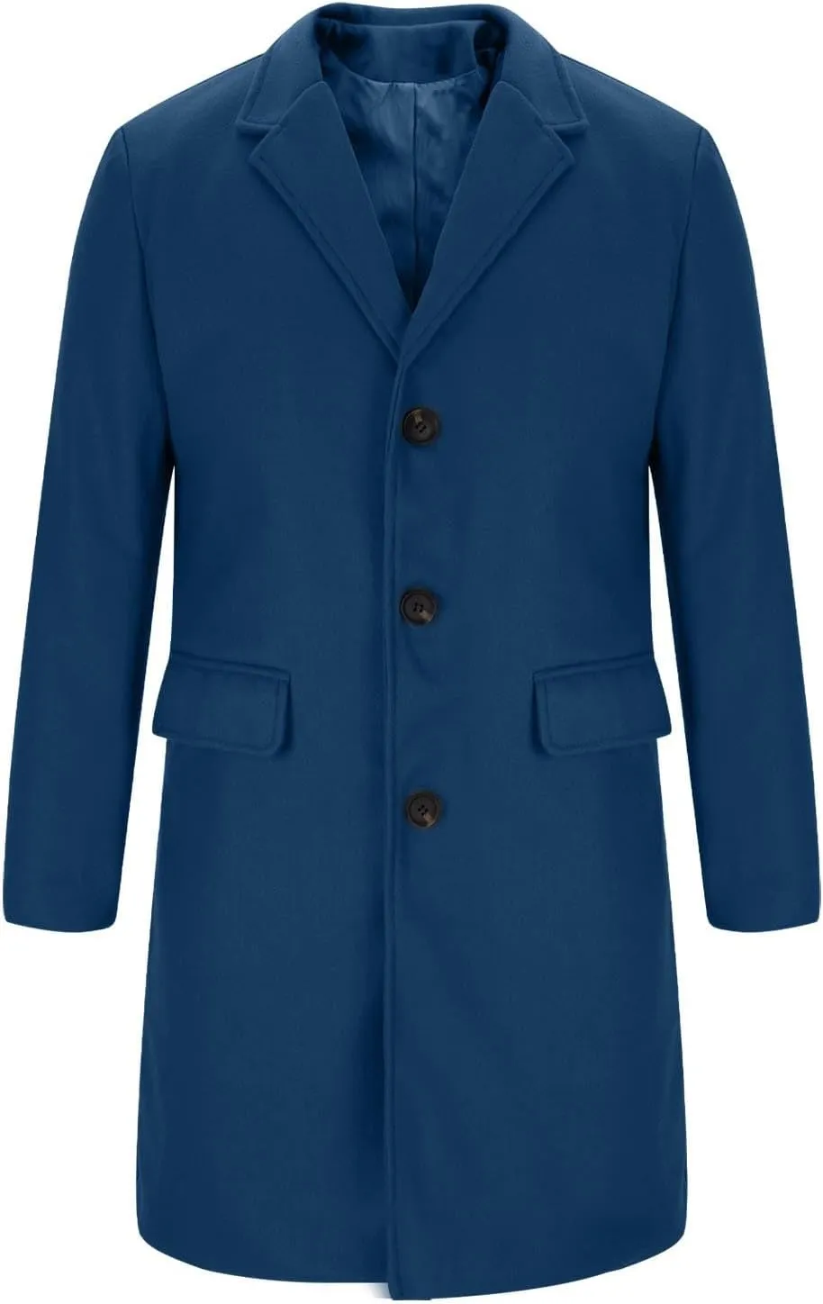 Trench Coats for Men Winter Jackets Wool Blend Peacoats Trendy Trench Lapel Overcoat Single Breasted Jacket Long Coat