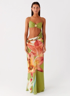 Tropic Rush Cut Out Maxi Dress - Jungle Floral Tropic Rush Cut Out Maxi Dress - Jungle Floral