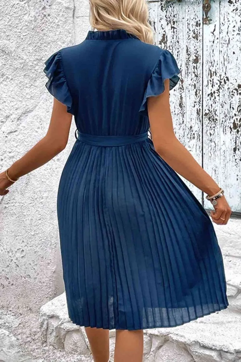 Tropical Lagoon Blue Midi Dress