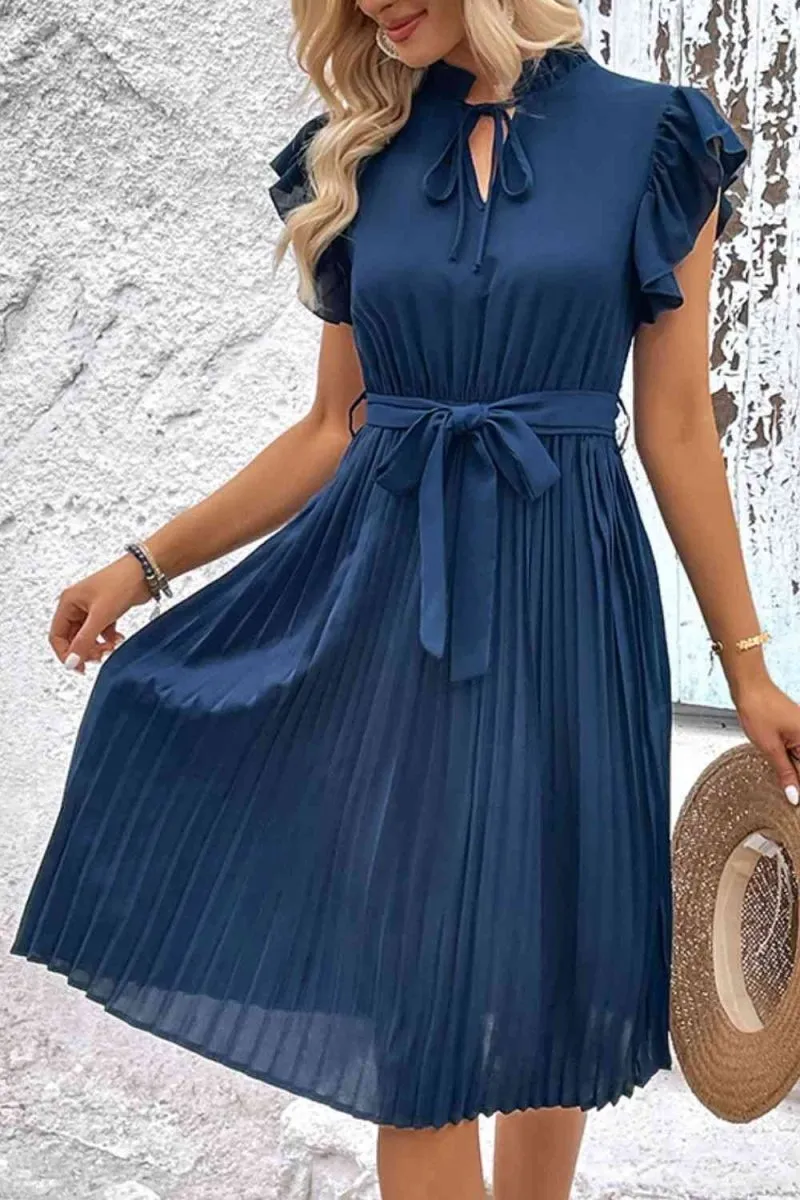 Tropical Lagoon Blue Midi Dress