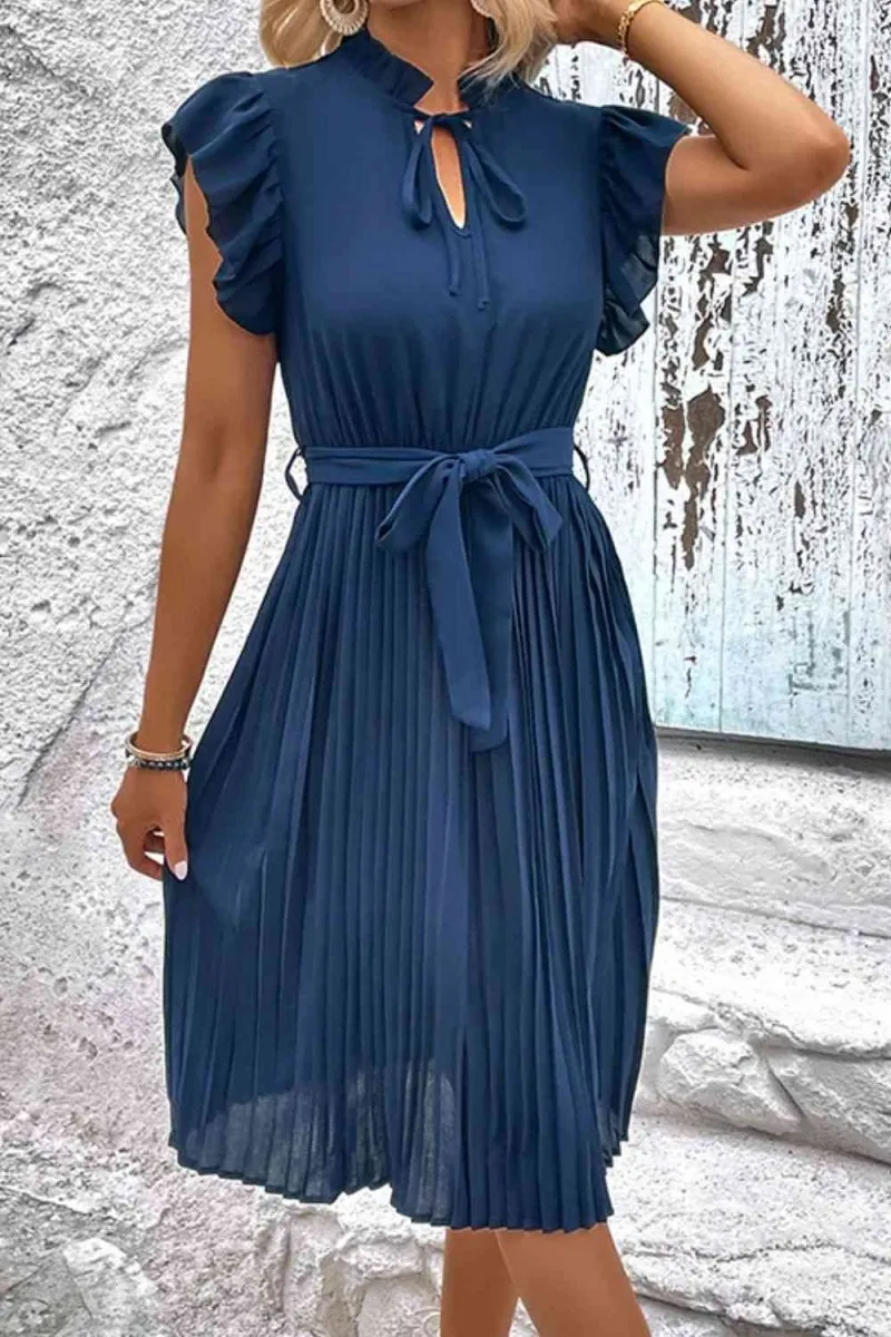 Tropical Lagoon Blue Midi Dress