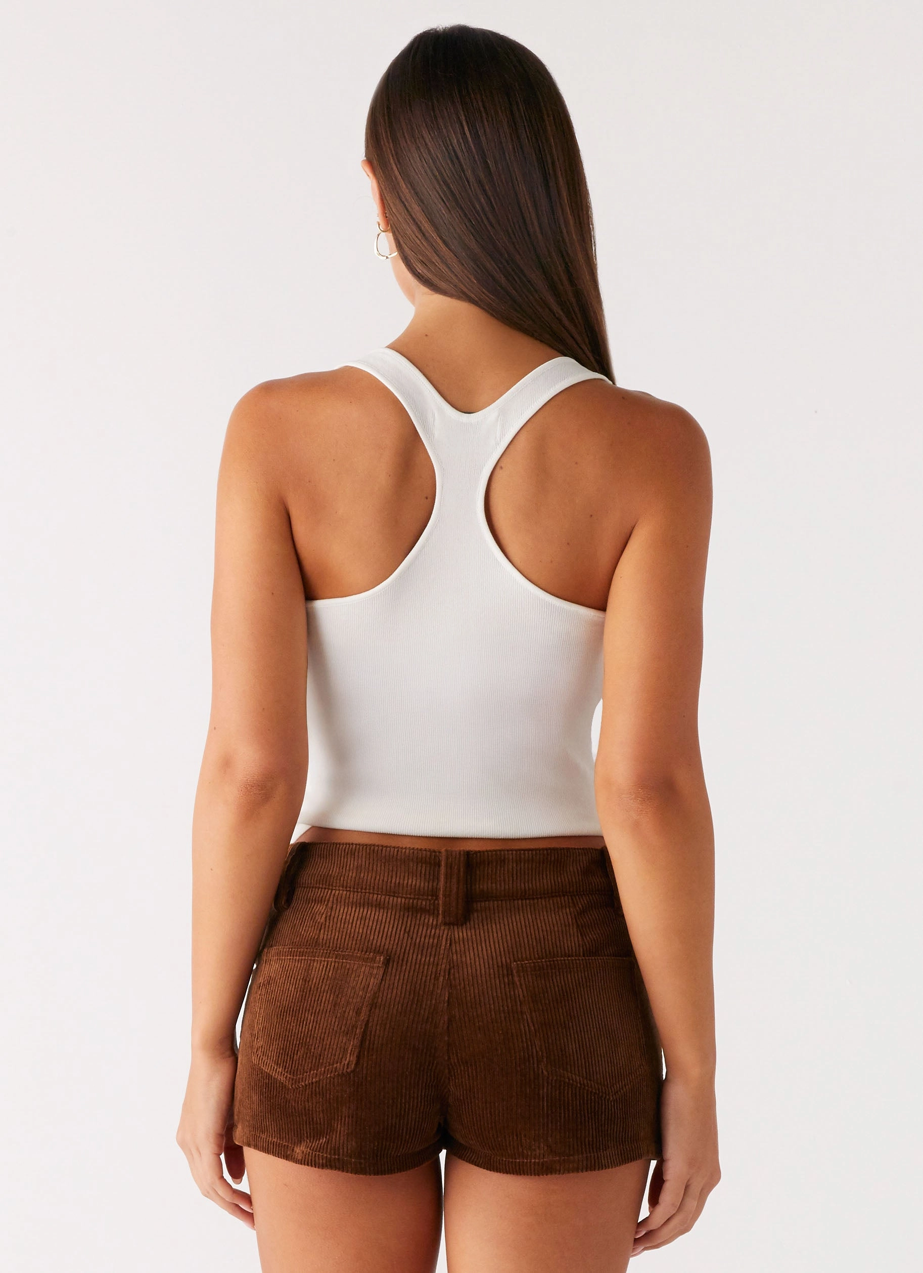 Tropics Low Rise Cord Mini Skort - Walnut