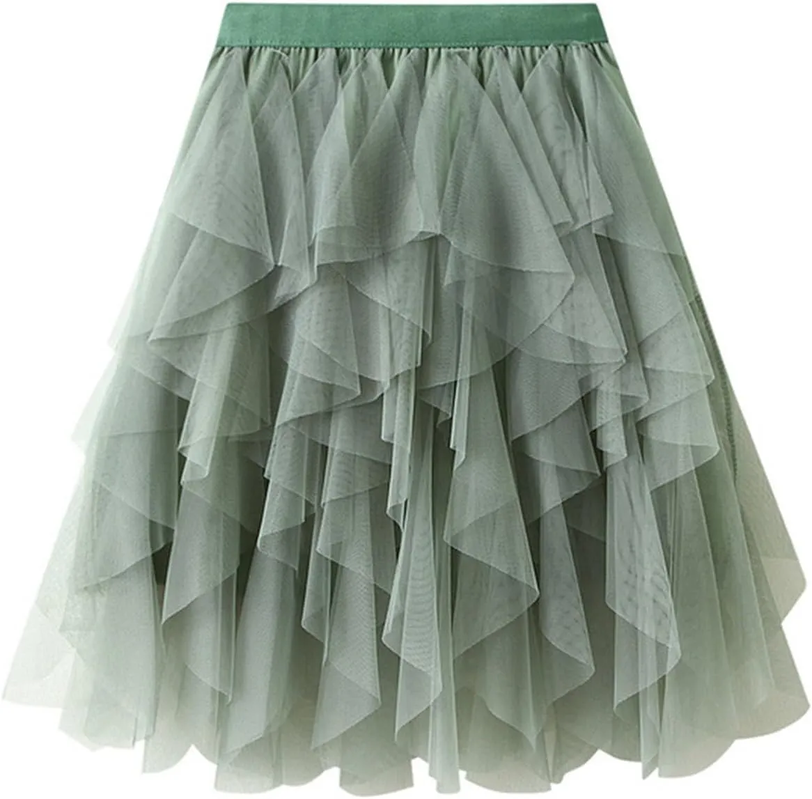 Tulle Skirts for Women A Line Dance Skirts Elastic Waist Flowy Skirts Layered Mesh Skirts Minin Irregular Tutu Skirts