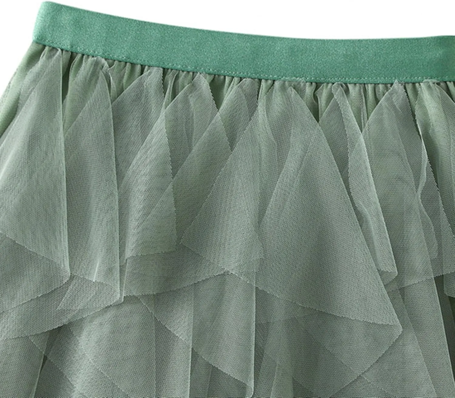 Tulle Skirts for Women A Line Dance Skirts Elastic Waist Flowy Skirts Layered Mesh Skirts Minin Irregular Tutu Skirts