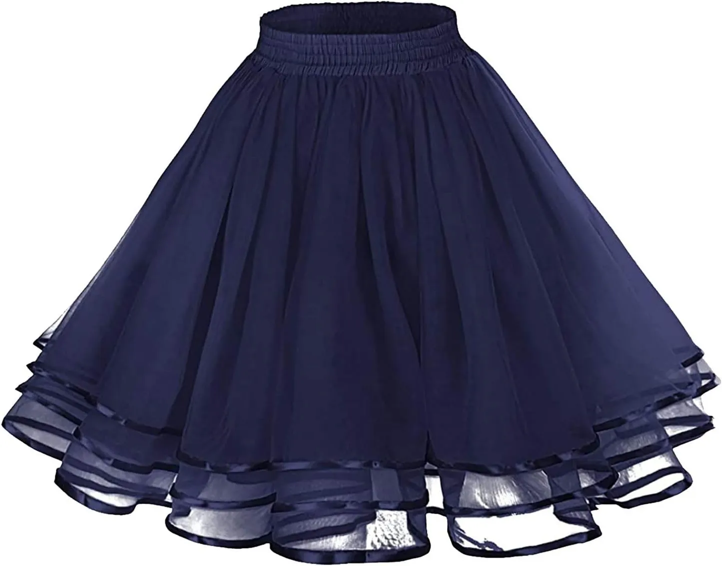Tulle Skirts for Women Mini Skater Flared Skirt Stretchy Waist Pleated Casual Layered Tulle Skirt Party Dance Skirt
