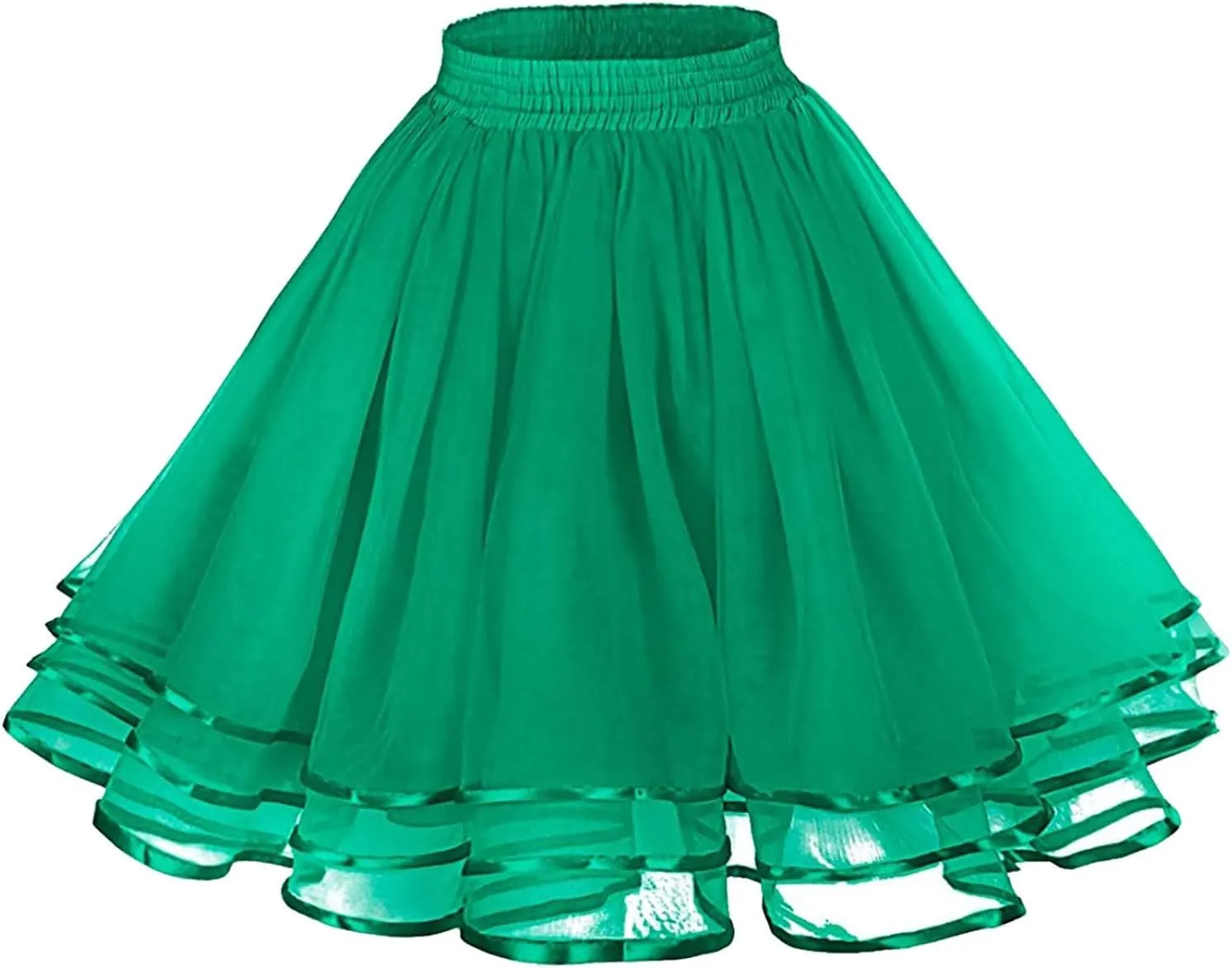 Tulle Skirts for Women Mini Skater Flared Skirt Stretchy Waist Pleated Casual Layered Tulle Skirt Party Dance Skirt