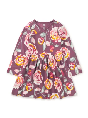Turkish Rose Wrap Neck Dress