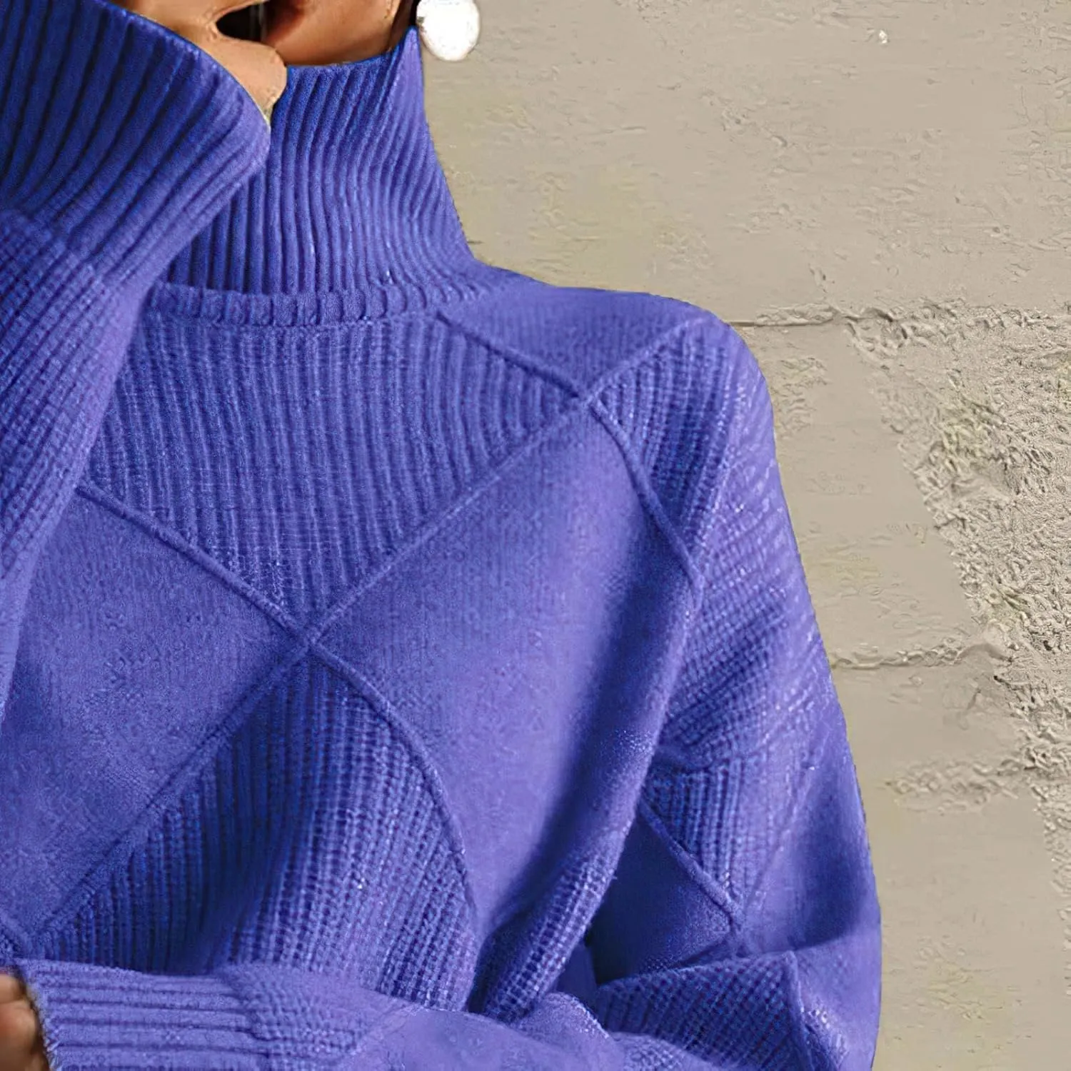 Turtleneck Sweater Women Cable Knit Pullover Sweater for Women Long Sleeve Winter Chunky Knitted Tops