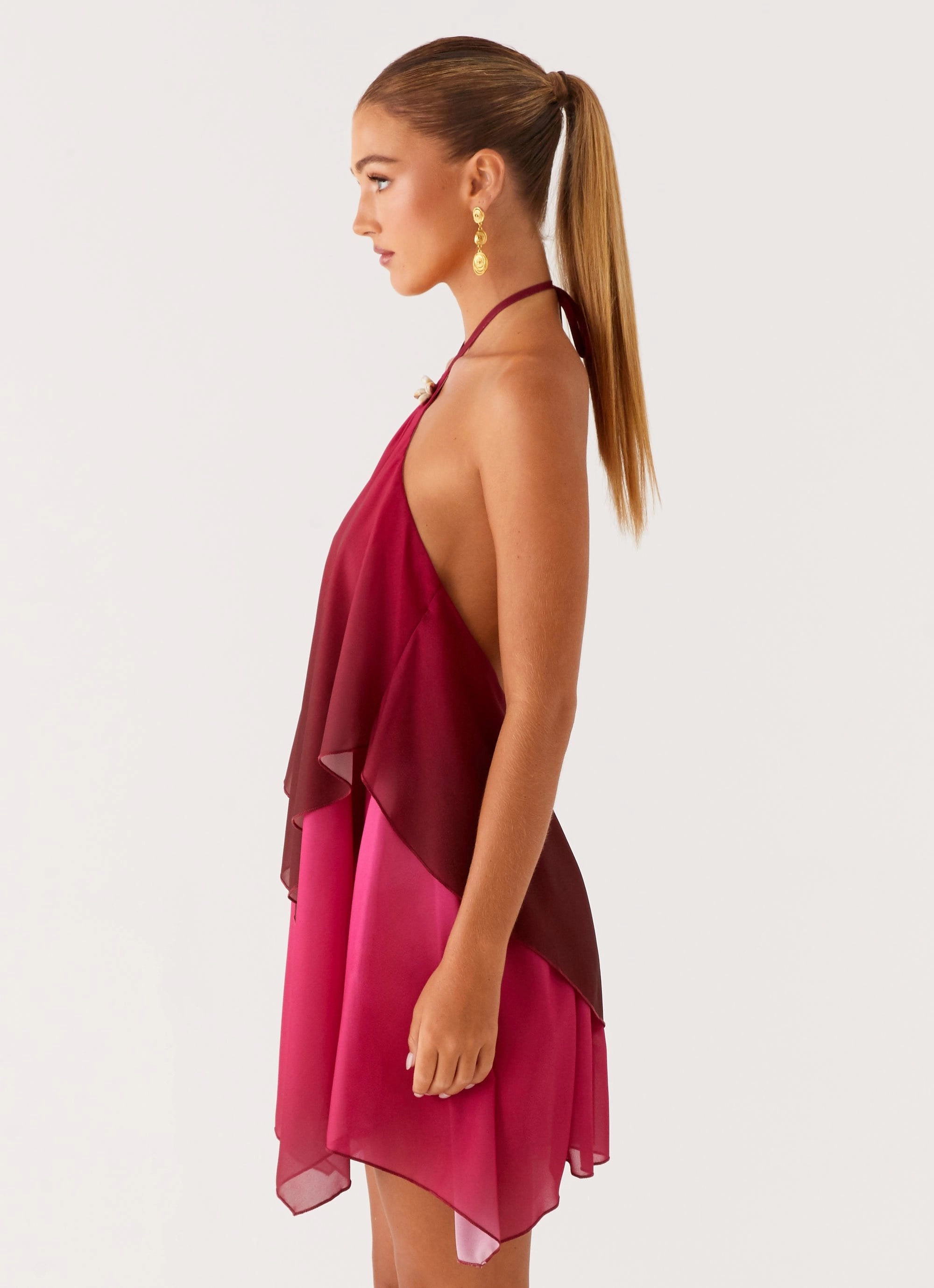 Twin Flame Mini Dress - Fuchsia Gradient