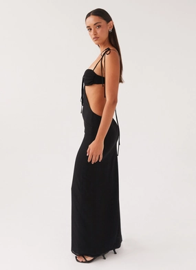 Tyra Ruched Maxi Dress - Black Tyra Ruched Maxi Dress - Black