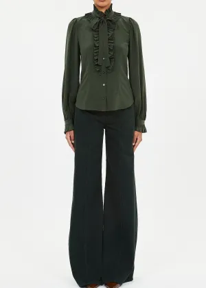 Ulla Johnson Catroux Silk Long Sleeve Button Front Blouse Ulla Johnson Catroux Silk Long Sleeve Button Front Blouse