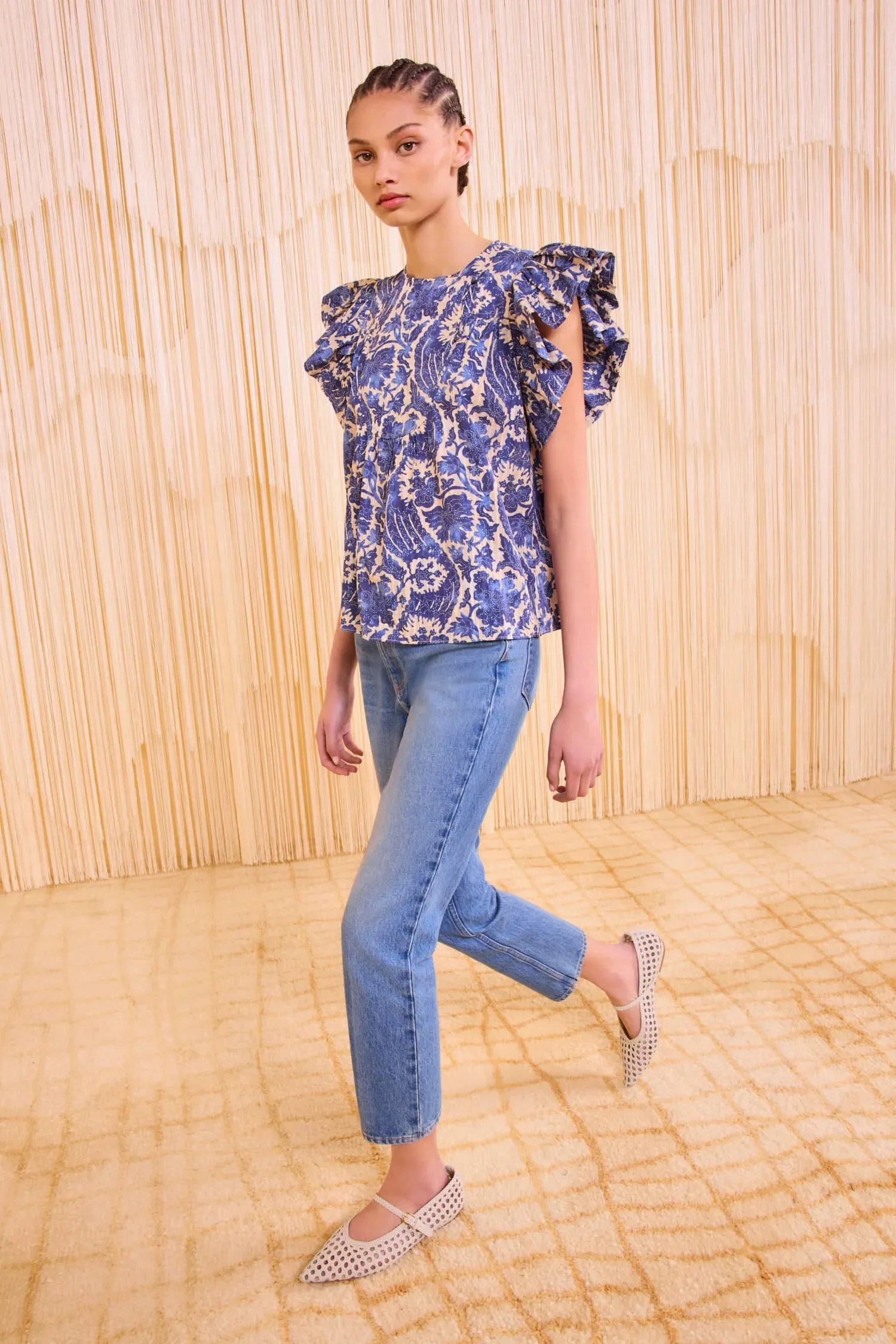 Ulla Johnson Sienna Flutter Sleeve Top