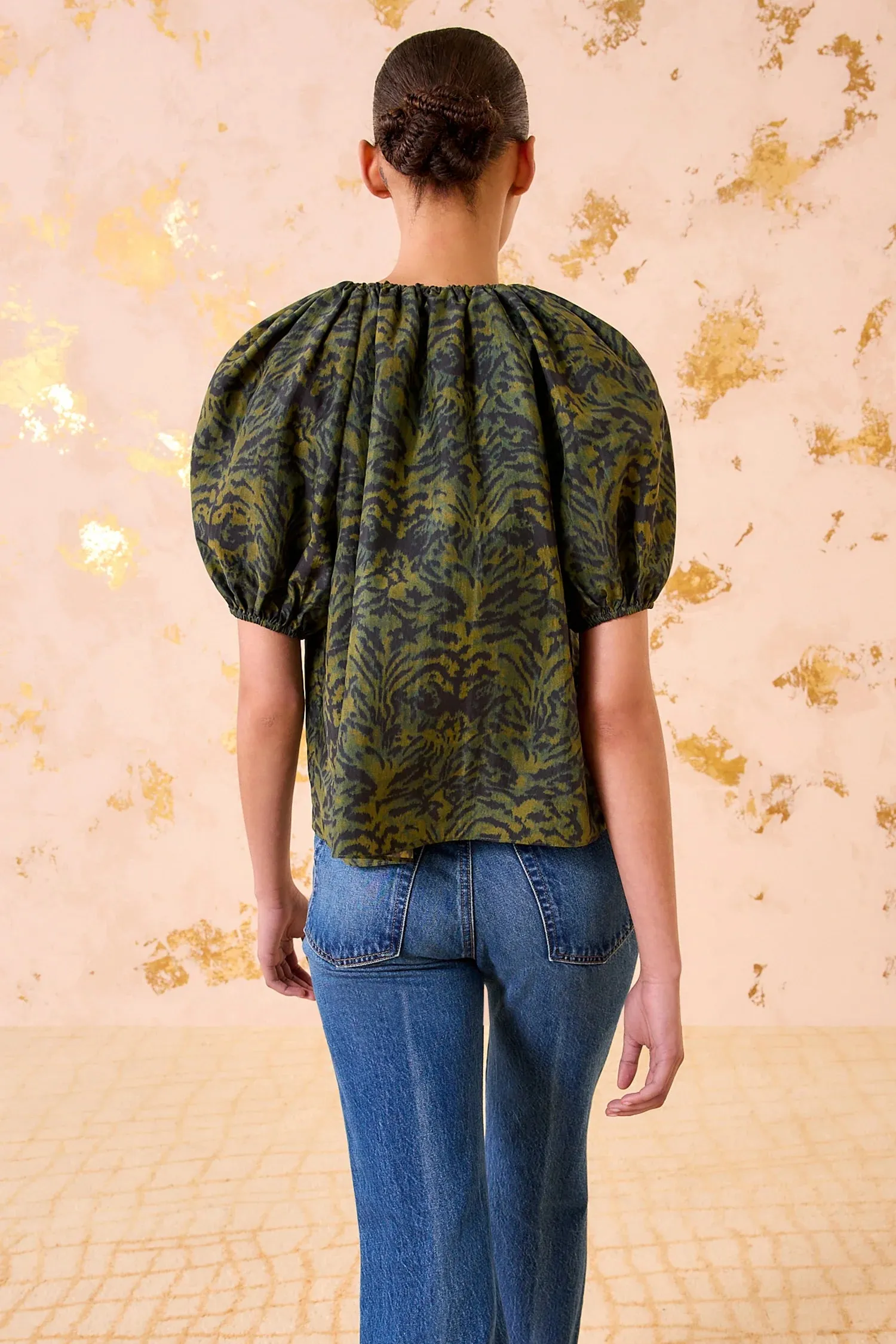 Ulla Johnson Talie Silk Short Sleeve Blouse